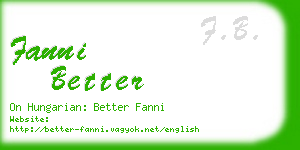 fanni better business card